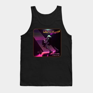 Death By Neon Official Single Logo Design Cover - Lethal Neons - Synthwave Retrowave Darkwave Berlin School Tank Top